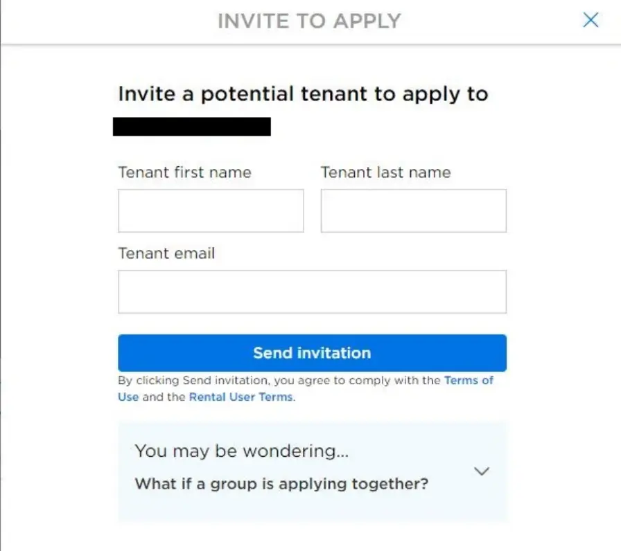 Invite to apply for zillow