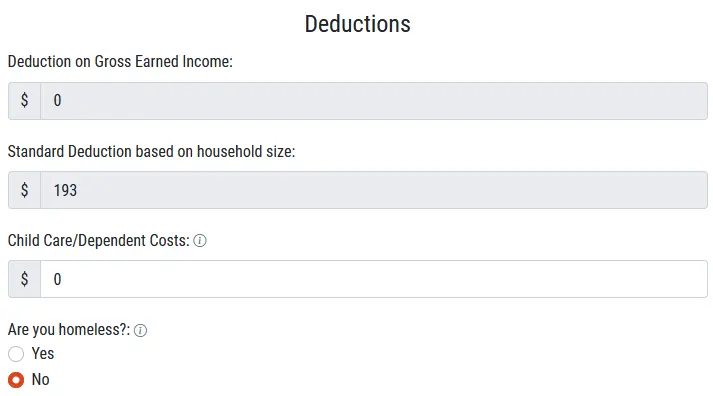 SNAP Deductions