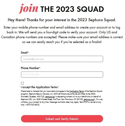 Sephora Squad application