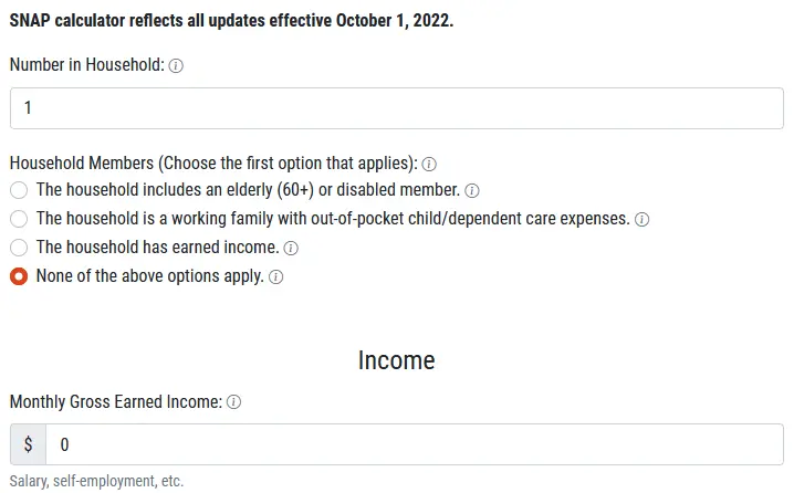 income guidelines