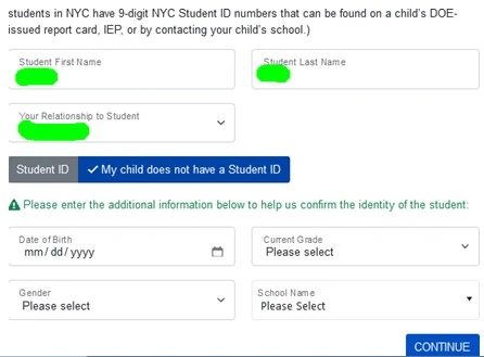 Student information NYC